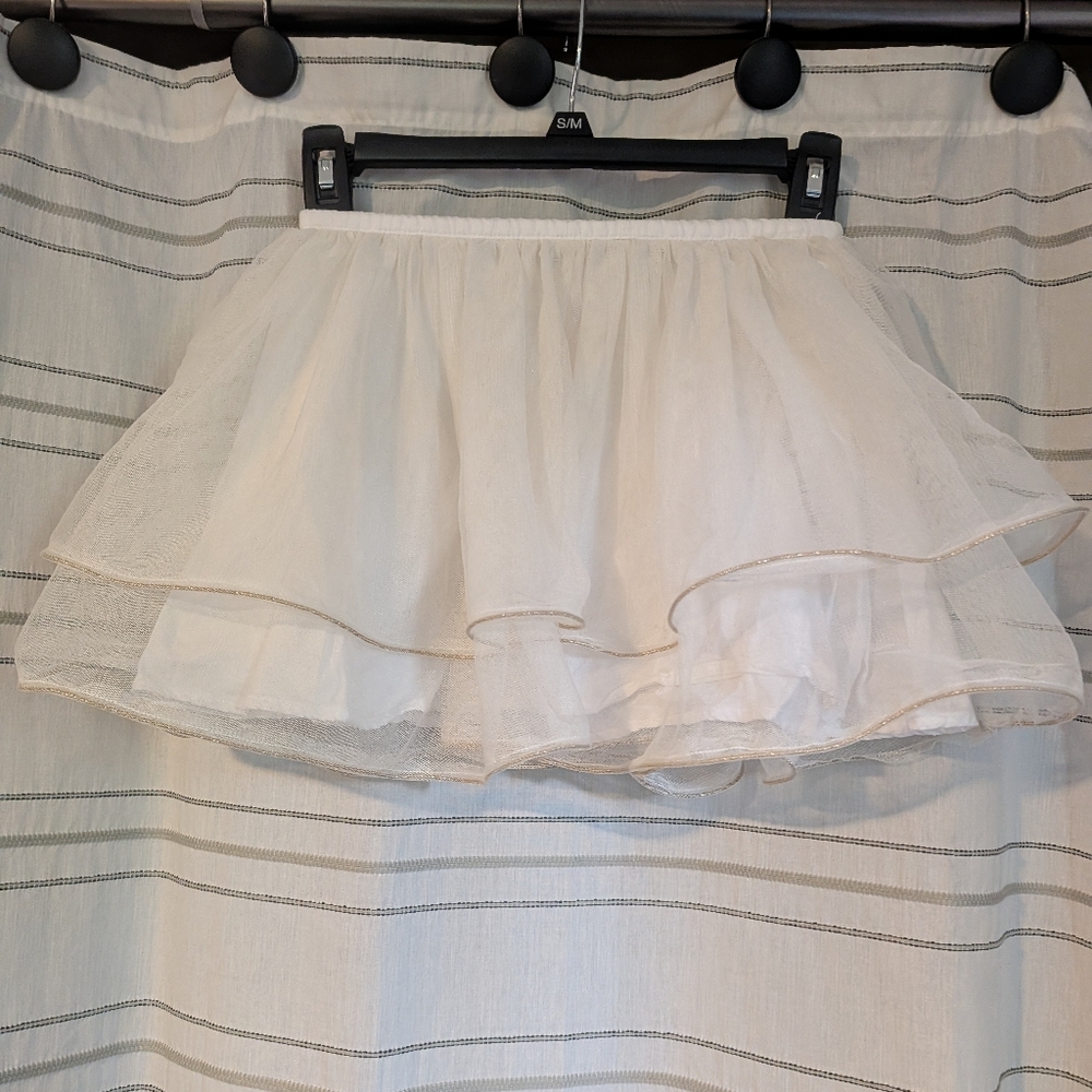 Cherokee Girls White Layered  Skirt